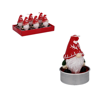 SET OF 6 CANDLES ELEPHANT IN A RED HAT 13.7 X 9 X 6.5 CM