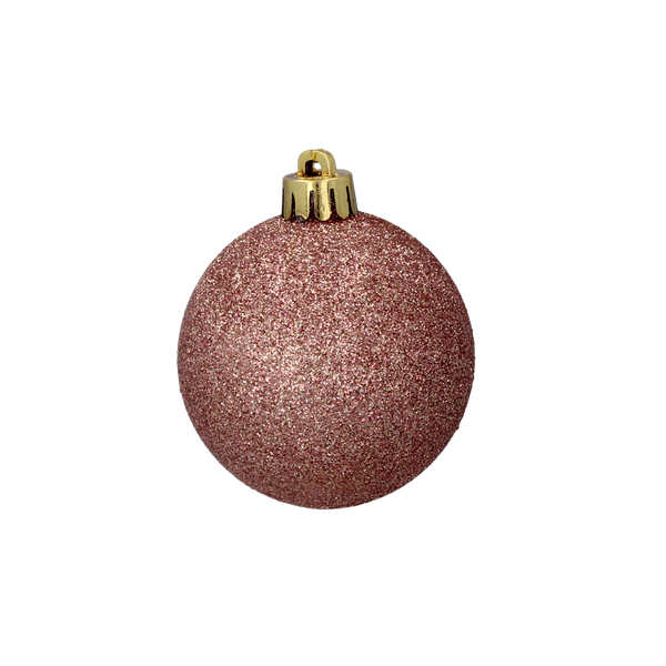 SET OF 35 BAUBLES OLIVE/COPPER/GRAPHITE MIX DESIGNS