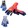 GARDEN GLOVES "7" PATTERN, POLYESTER WITH NITRILE PACKET=12
