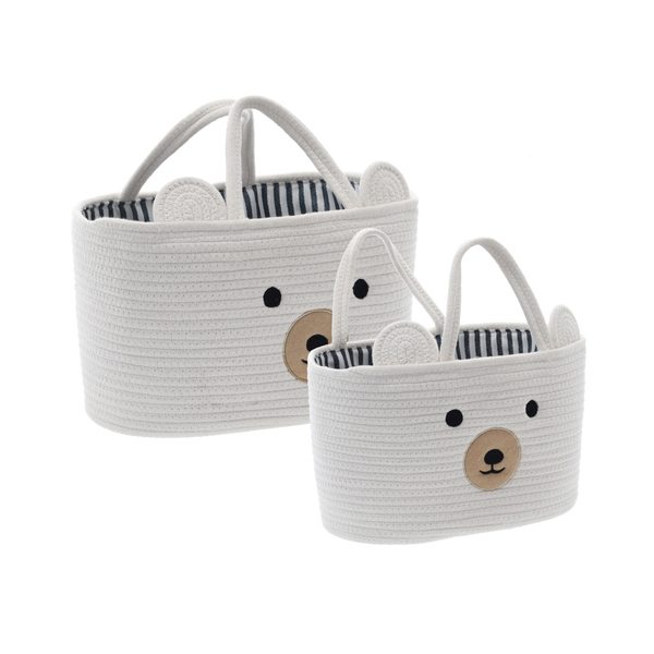 ZESTAW 2 ORGANIZERÓW Z UCHWYTAMI ZWIERZĄTKO BIAŁY