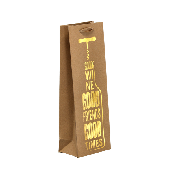 GIFT BAG FOR WINE BROWN 36 X 12,5 X 8,5 CM PACK=48PCS