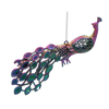 CHRISTMAS TREE DECORATION PEACOCK WITH PETROL EFFECT 20 CM
