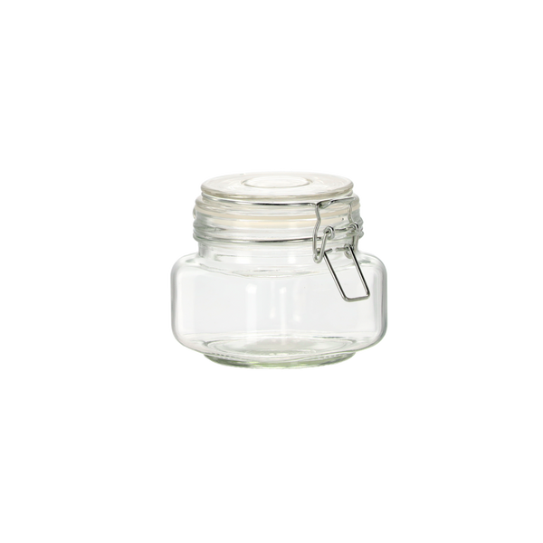 GLASS JAR WITH IRON CLIPS AND SILICON PAD