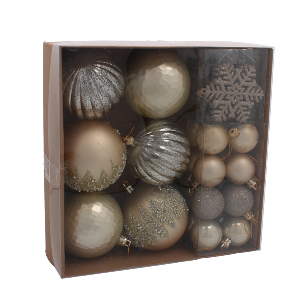 SÚPRAVA 30 OZDÔB NA STROMČEK MIX ZLATEJ / STRIEBORNÉJ *5324