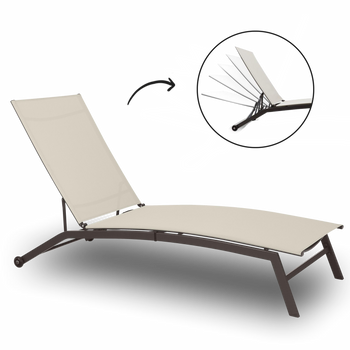 GARDEN LOUNGER 195X63X90CM BEIGE