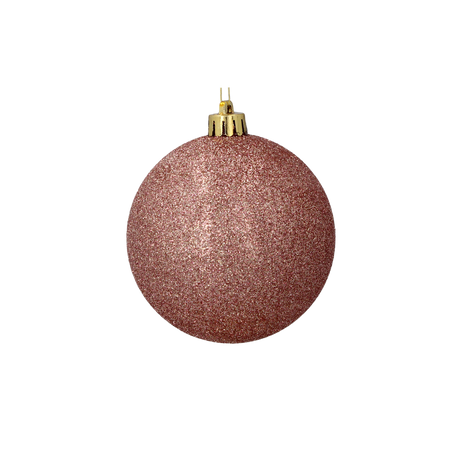 SET OF 20 BAUBLES 8 CM OLIVE/COPPER/GRAPHITE MIX DESIGNS
