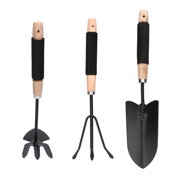 GARDEN TOOLS SET (SHOVEL, FORKS, HOE)