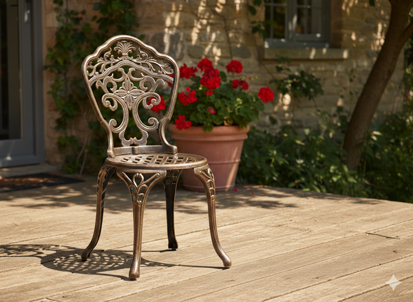 KRZESŁO ALUMINIOWE "DANBURY" ANTYCZNY BRĄZ 45 x 52 x 87 CM