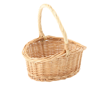 KOŠÍK Z RATANU 22 x 18 x 11 x 8/23 CM S UCHY - PŘÍRODNÍ *8284