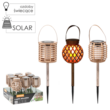 ANTIQUE SOLAR LAMP H. 35.5 CM MIXED PATTERNS WARM WHITE disp=9pcs