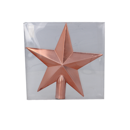 TREE TOPPER 20 CM STAR OLIVE/COPPER/GRAPHITE
