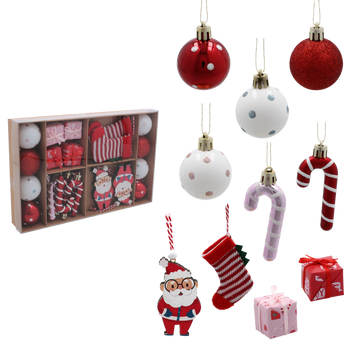 24 CHRISTMAS ORNAMENTS - MIX
