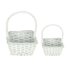 ZESTAW 2 KOSZYKÓW WIKLINOWYCH Z RĄCZKĄ – BIAŁY