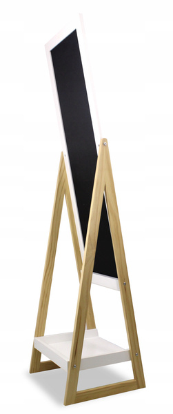 Zrcadlo s dřevěnými nohami a policí 40 x 36 x 150 CM *9740