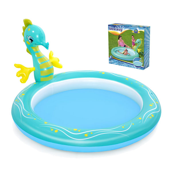 Bestway® 6'2" x 63" x 34"/1.88m x 1.60m x 86cm Seahorse Sprinkler Pool