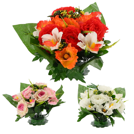 ARTIFICIAL BOUQUET OF FLOWERS PEONY ASSORTED COLOURS