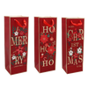 CHRISTMAS WINE GIFT BAG "CHRISTMAS TO YOU" 36 x 12 x 10 CM MIX DESIGNS