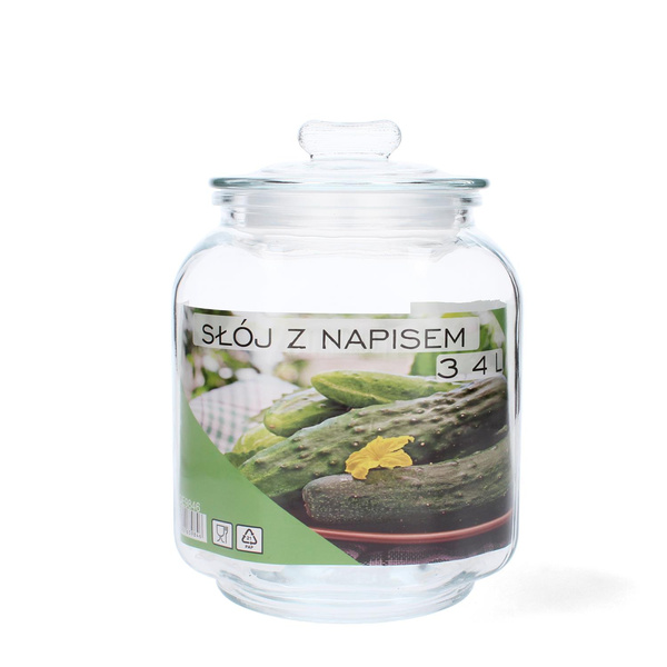 JAR 3.4L WITH INSCRIPTION AND GLASS LID