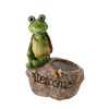 GARDEN FLOWER POT – TURTLE "WELCOME" ON STONE 29 X 21 X 40,5 CM
