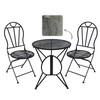 ZESTAW MEBLI OGRODOWYCH METALOWYCH "SUSAN" STÓŁ + 2 KRZESŁA