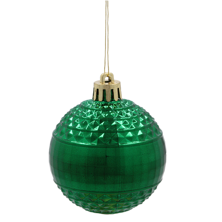 SET OF 9 BAUBLES 6 CM RED/GREEN/WHITE