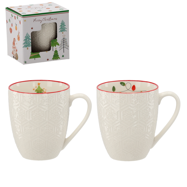 PORCELÁNOVÝ HRNEK 400 ML MIX VÁNOČNÍCH VZORŮ *1841