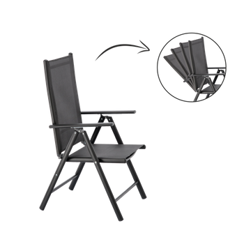 FOLDING GARDEN CHAIR ALUMINIUM 66 x 56 x 107 CM GREY