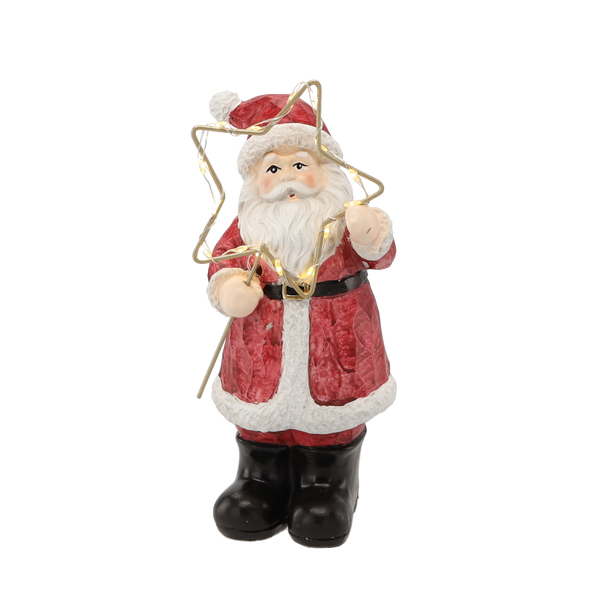 FIGURKA BOŽONAR. - STOJÍCÍ MIKULÁŠ S LED HVĚZDOU 12 x 10 x 23 CM balení=4 ks *5364
