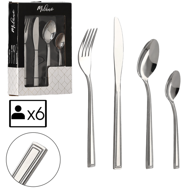 SET OF 24 PIECES CUTLERY MILANO