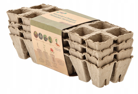 KPL. 4 BUC PORTIȚE ÎN GHIVECI DIN TURBA 27,5 x 9 x 5 CM *4496