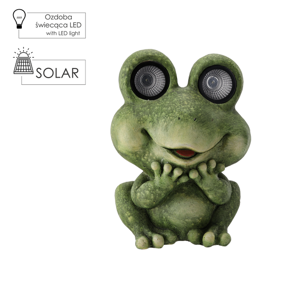 ZAHRADNÍ FIGURKA - ŽABA S SVÍTÍCÍMI OČIMA 26 x 20,5 x 35 CM LED *7133