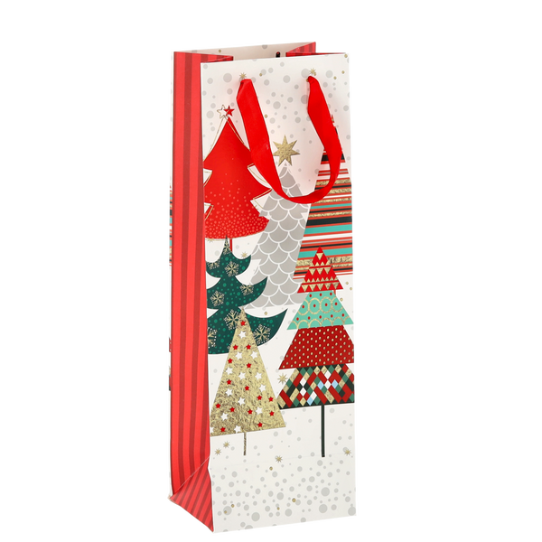 CHRISTMAS GIFT WINE BAG PINK 36 x 12 x 10 CM