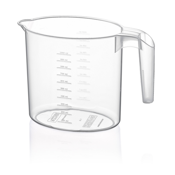 OVAL TRANSPARENT JUG WITH SCALE 1L