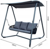GARDEN SWING WITH WOVEN ARMRESTS 180 X 139 X 185 CM ANTHRACITE PREMIUM