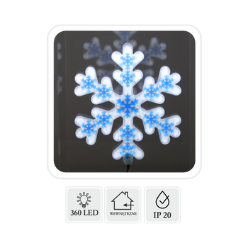 BLUE SNOWFLAKE 40 CM NEON LED COLD WHITE