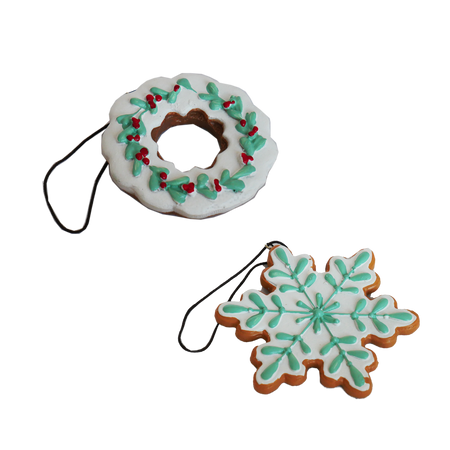 PENDAȚE DE CRĂCIUN - BISCUIȚI CU ZĂPADĂ / CERC 8-10 CM ambalaj=12buc *0712