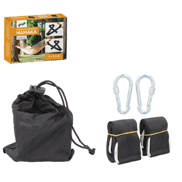 ZESTAW DO MOCOWANIA HAMAKA - PASY Z KARABIŃCZYKAMI - UDŹWIG 1000kg