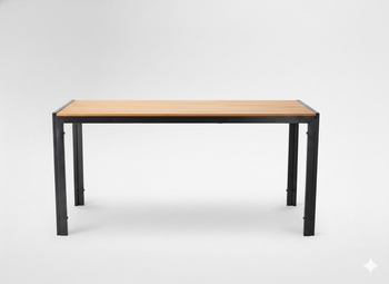 STALOWY STÓŁ OGRODOWY Z BLATEM POLYWOOD 150 x 90 x 73 CM CZARNY