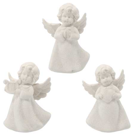 FIGURKA ANDĚLÍK BÍLÝ VYS. 11CM MIX VZORŮ balení=6ks *3577