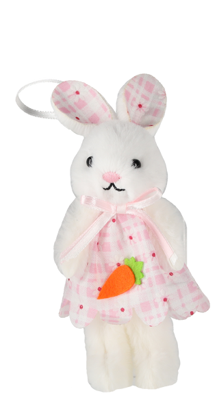 VELIKONOČNÍ DEKORACE - ZÁVES 6 x 11 CM ZAJÍC S MRKVE MIX 3 BAREV balení=12ks *9182