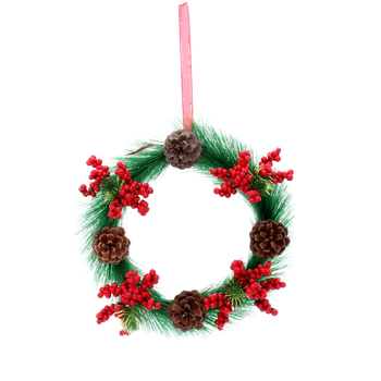 CHRISTMAS DECORATION - WREATH WITH PINECONES 20 CM
