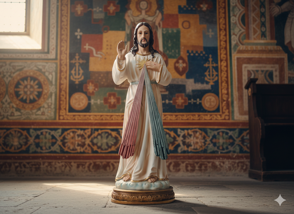 FIGURA JEŽÍŠ MILOSRDENSTVÍ 99 CM SKLENĚNÉ OČI *4534