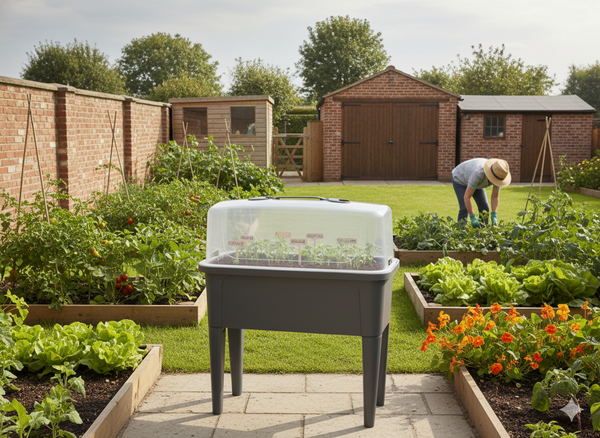 GREENHOUSE TABLE WITH LID 76 x 38 x 83 CM GREY