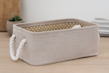 ORGANIZATOR RECTANGULAR 22 x 32 x 14 CM BEIGE DIMENSIUNE S *4762