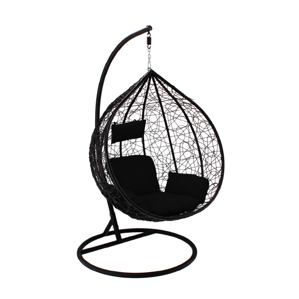 HANGING CHAIR BLACK, CUSHION - BLACK, FRAME - BLACK *1043