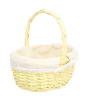 CULOARE DIN RATTAN 23 x 17 x 10,5/23 CM CU MÂNER ȘI MATERIAL - GALBEN *6988