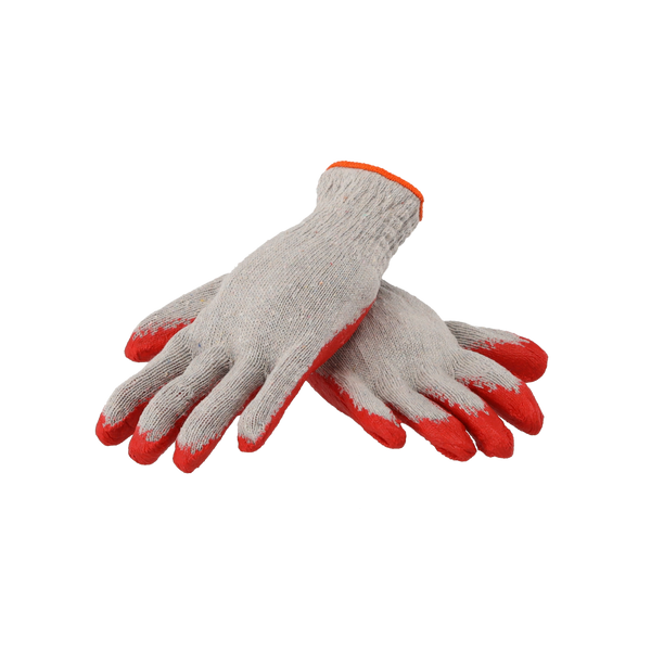 SET OF 10 GARDEN GLOVES RED/BLUE LATEX COATED