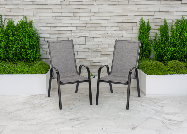 Set de 2 scaune de grădină gri 54 x 72 x 96 *9917