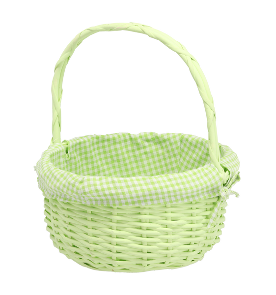 COS RATTAN 28 x 28 x 14/33 CM CU MÂNER ȘI MATERIAL - VERDE *7152