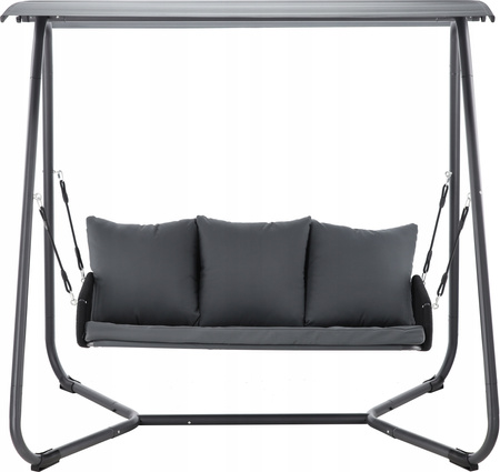 ZÁHRADNÁ HOJDAKA S PLETENÝMI PODRÚČKAMI 180 x 139 x 185 CM ANTRACITOVÁ PREMIUM *3149